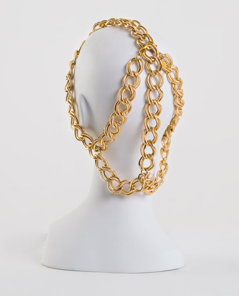 Sybil • Gold Oversized Chain Multiway Headdress- Roxlynch.com