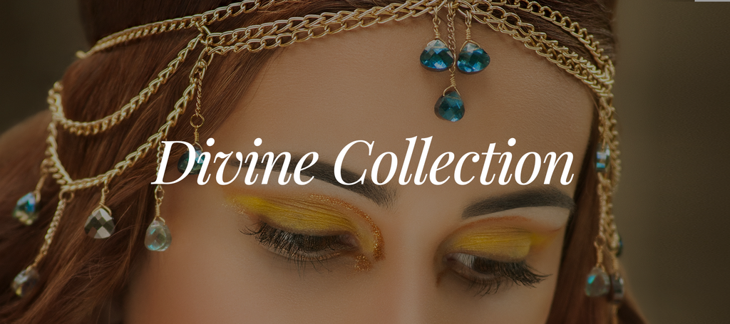 DIVINE COLLECTION  Divine Collection is inspired by royalty, religion, and mythology, merging your inner godliness and sensuality.  Created with so much love and light. Exclusively designed and handcrafted by Roxana Lynch in Miami.