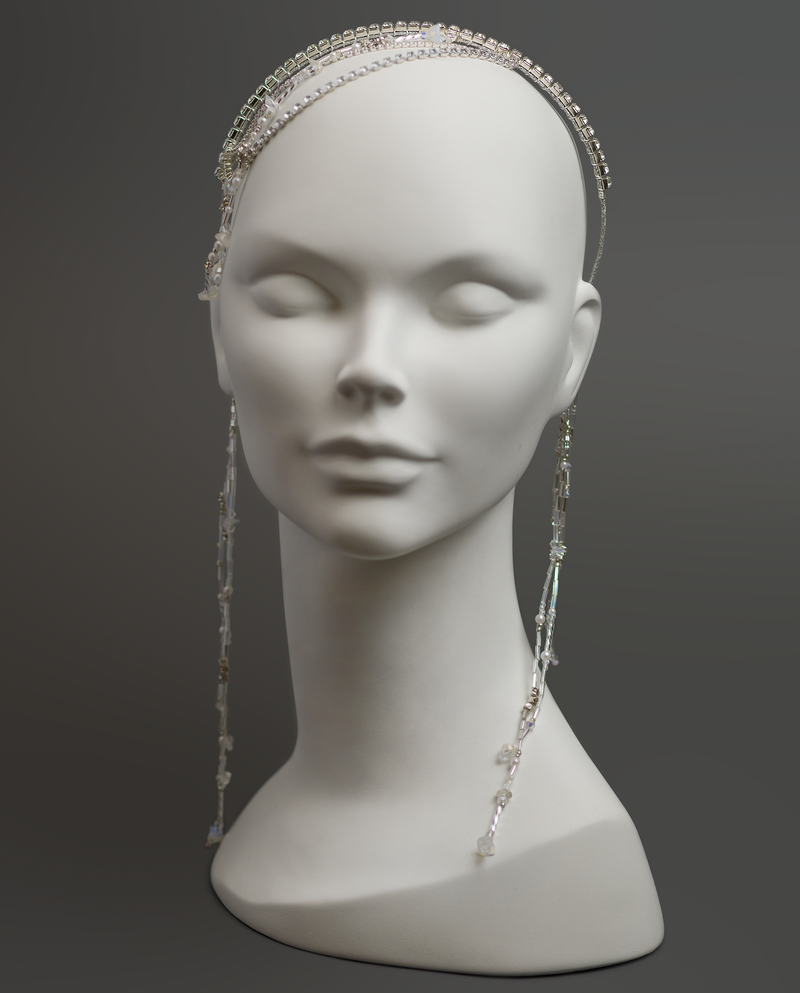 Sarah • Bridal Multiway Cascade Crystal Tassel Headband - Roxlynch.com