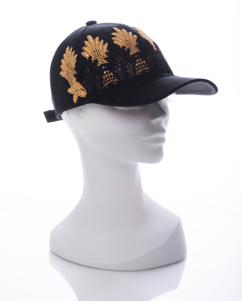 Christy • Laced Black & Gold Cap