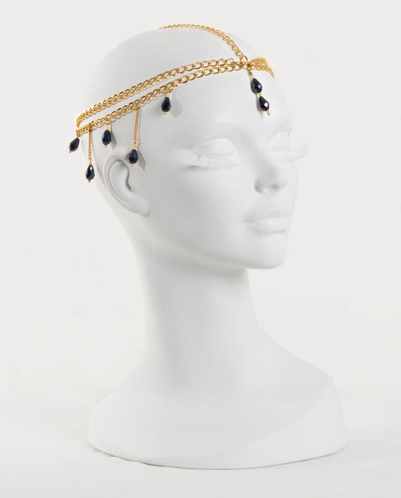 Bastet • Gold and Black Chain Feline Headdress