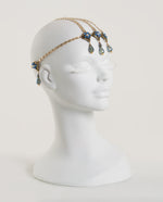 Yemaya • Gold and Blue Dangling Chain Headdress- Roxlynch.com